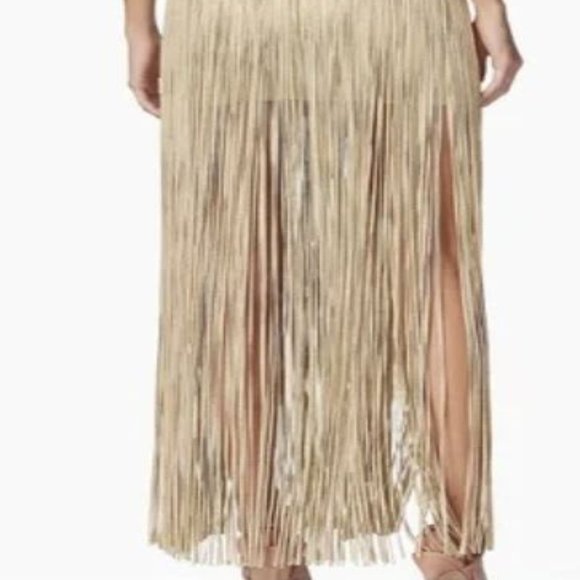 Herve Leger Beige Fringe Dress - Picture 3 of 4